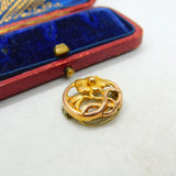Art Nouveau Victorian Rolled Gold Floral Clip On Brooch Antique c1890
