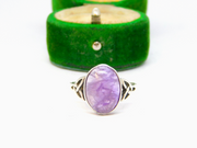 Sterling Silver Amethyst Celtic Style Ring Vintage c1970 Size R 1/2