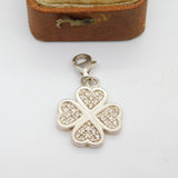 Sterling Silver Saba Lucky Clover Charm Pendant Vintage c1970