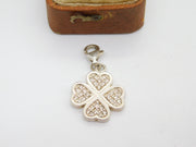 Sterling Silver Saba Lucky Clover Charm Pendant Vintage c1970