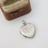 Sterling Silver Heart Shaped Locket Charm Pendant Vintage c1970