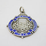 Sterling Silver & Enamel Heath Harriers Sporting Fob Medal Antique 1913 Deco