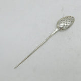 George II Sterling Silver Floral Pierced Mote Spoon Antique c1750
