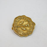 Scottish Sterling Silver Gilt 'Thistle Gildry' Badge Brooch Antique c1920 Deco