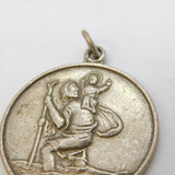 Large Sterling Silver St Christopher Pendant Medallion Vintage 1977 Birmingham