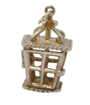 Sterling Silver Lantern Charm Pendant Vintage c1970