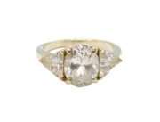 Sterling Silver 3 CZ Sparkling Cocktail Ring Vintage c1990 Size M