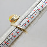 Sterling Silver Cabochon Opal Twist Front Band Dress Ring Modern c2000 Size U