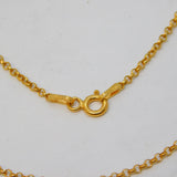 Gold on Sterling Silver Cable Link Chain Necklace Vintage c1990 50cm Length