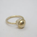 Sterling Silver Round Raised Front Studio Dress Ring Vintage c1976 Size J 1/2