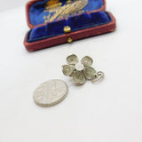 Sterling Silver Filigree Flower Charm Pendant Vintage c1970
