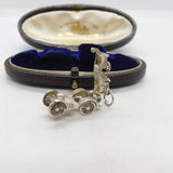 Sterling Silver Old Fashioned Openable Auto Car Charm Pendant Vintage c1970