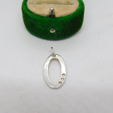 Sterling Silver O Drop Charm Pendant Vintage c1970