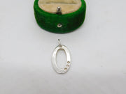 Sterling Silver O Drop Charm Pendant Vintage c1970