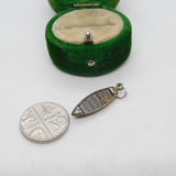 Sterling Silver Canoe Boat Charm Pendant Vintage c1970