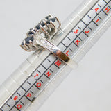 Sterling Silver 6 Stone Sapphire & Spinel StatementRing Vintage c1970 Size L 1/2