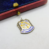 Sterling Silver and Enamel Blenheim Palace Shield Charm Pendant Vintage c1970