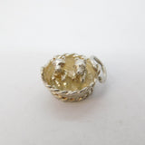 Sterling Silver Puppies in the Basket Charm Pendant Vintage c1970