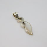 Sterling Silver Mother Of Pearl Swirl Design Drop Pendant Contemporary c2000