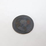 King George I Copper 2nd Issue Farthing Coin Antique 1719 Fair Condition