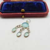 Sterling Silver Cabochon Cut Quartz Dream Catcher Charm Pendant Vintage c1970