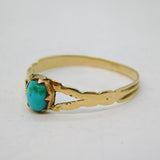 19th Century 10ct Gold & Natural Turquoise Dress Ring Antique c1850s