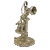 Sterling Silver Traditional Telephone Charm Pendant Vintage c1970