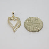 Sterling Silver Two Entwined Open Hearts Charm Pendant Vintage c1970