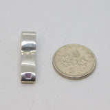 Sterling Silver Brushed Finish Amethyst Curved Drop Pendant Vintage c1970