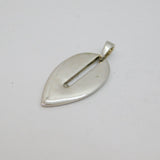 Sterling Silver Diamond Set Modernist Leaf Form Charm Pendant Modern c1990s