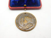 Bronze King George V & Queen Mary Silver Jubilee Commemorative Medal Antique