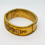 Victorian Gold Plated Etruscan Style Cuff Bangle Bracelet Antique c1860