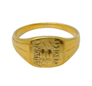 Sterling Silver Gilt Ancient Greek Style Signet Ring Vintage c1970s