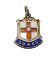 Sterling Silver Enamel Cowes Isle of Wight Charm Pendant Vintage c1970