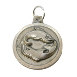 Sterling Silver Pisces Zodiac Charm Pendant Vintage c1970