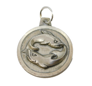 Sterling Silver Pisces Zodiac Charm Pendant Vintage c1970