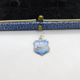 Sterling Silver & Enamel Oostende Charm Pendant Vintage c1970