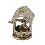 Sterling Silver Wishing Well Good Luck Charm Pendant Vintage c1970