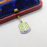Sterling Silver and Enamel St. Ives Travel Shield Charm Pendant Vintage c1970