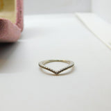Sterling Silver Wishbone Ring Vintage c1970 Size 5.5