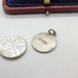 Sterling Silver Queen Elizabeth Silver Jubilee Charm Pendant Vintage c1970