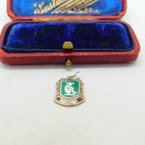 Sterling Silver and Enamel Travel Shield 'Widecombe' Charm Vintage c1970