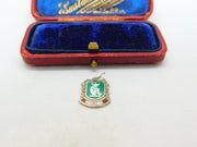 Sterling Silver and Enamel Travel Shield 'Widecombe' Charm Vintage c1970