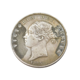 Queen Victoria .925 Silver Young Head Half Crown Coin Antique 1883 Fine