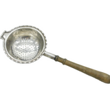 Art Deco Sterling Silver & Wooden Handled Tea Strainer Antique 1926 Birmingham