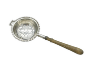 Art Deco Sterling Silver & Wooden Handled Tea Strainer Antique 1926 Birmingham