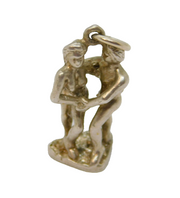 Sterling Silver 'Adam & Eve' Couple Figure Charm Pendant Vintage c1970