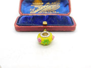 Sterling Silver and Coloured Glass Vase Charm Pendant Vintage c1970