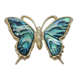 Australian Sterling Silver Abalone Set Butterfly Brooch Pin Vintage c1970