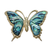 Australian Sterling Silver Abalone Set Butterfly Brooch Pin Vintage c1970